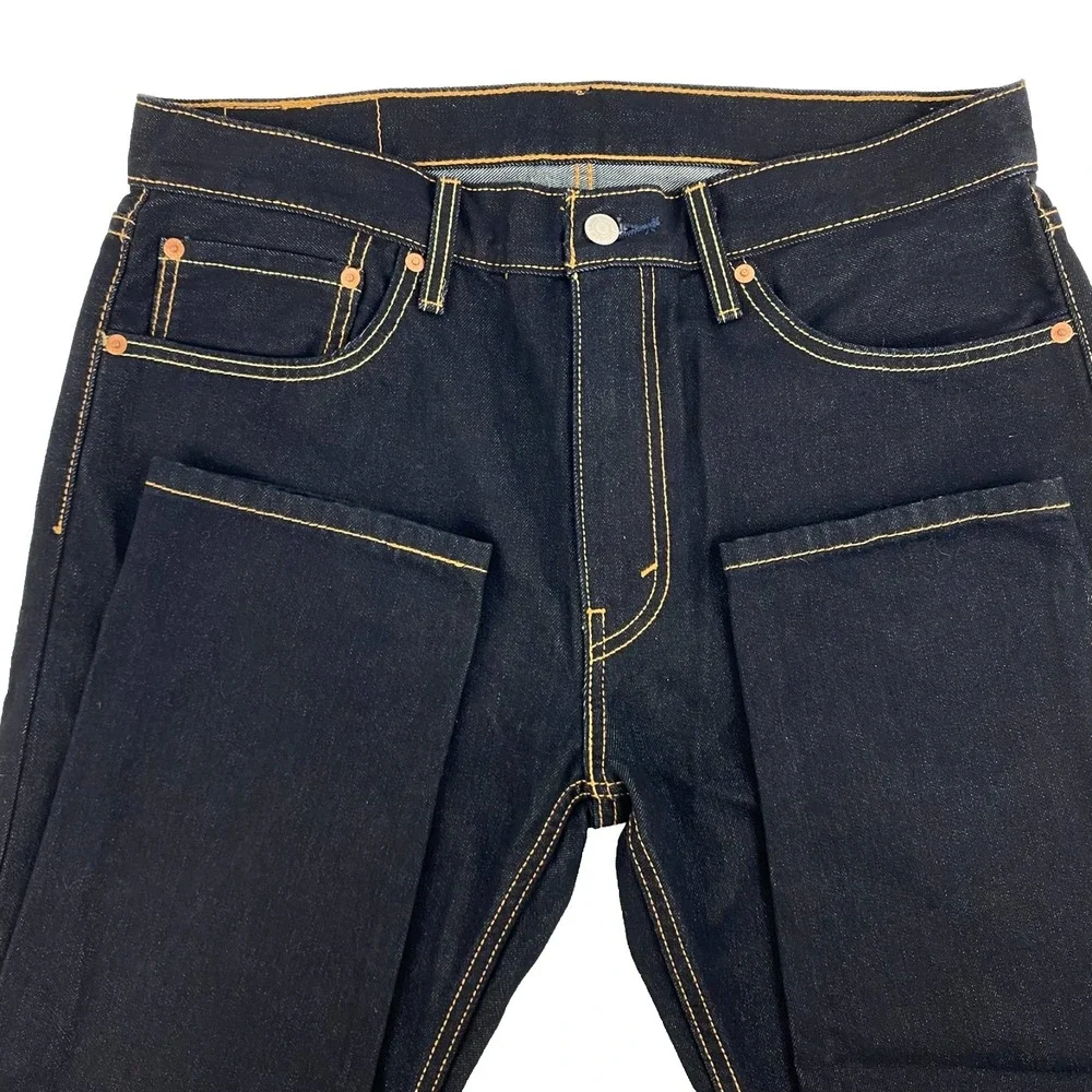 New Levis 512 Denim Jeans Men's 34 x 32 Dark Blue Taper Pants Cotton Blend, Fine